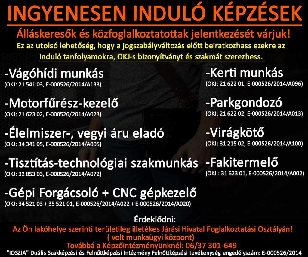 Nógrád megye - Ingyenes képzések - Felnőttképzés - felnottkepzes.hu - IOSZIA